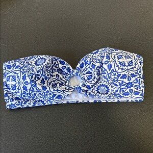 Blue Floral Bandeau Top
